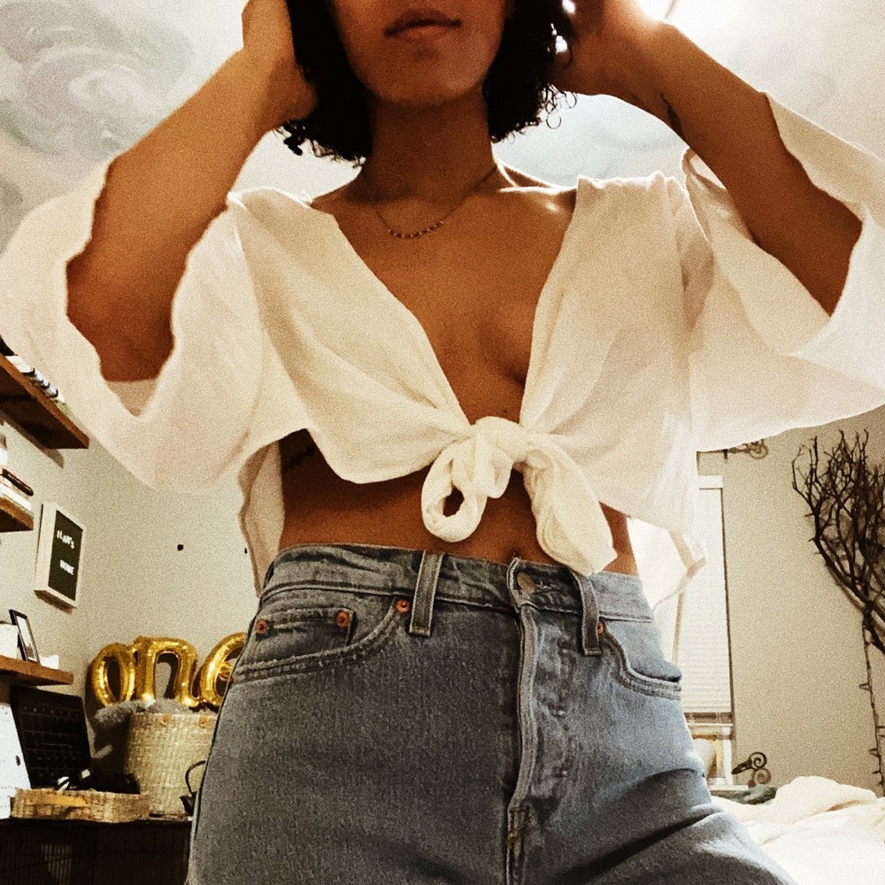 White Tied Blouse
